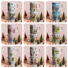 15 Artes para Caneca Stitch Natal Arquivo Editável