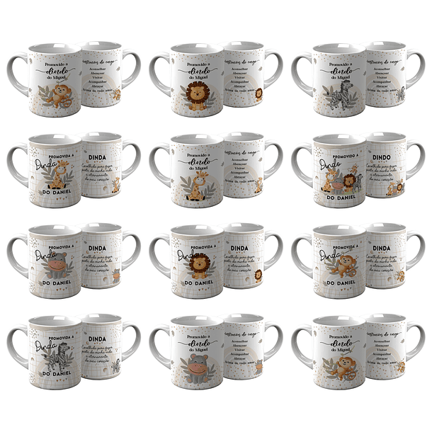 24 Artes para Caneca Dindos Safari Arquivo em Jpg  2