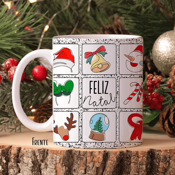 30 Artes para Caneca Natal em Linhas Arquivo em Jpg 9