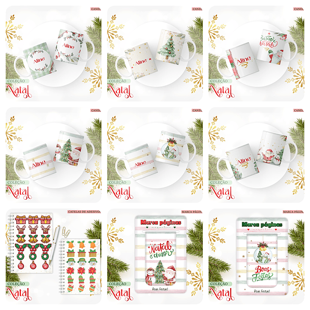 Combo Artes Natal Caneca, Bloquinhos e Outros em Pdf 2