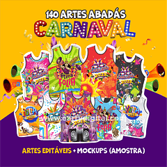 140 Artes Modelo de Abada Carnaval Bloco Arquivo Editável Vetor Abadás Template