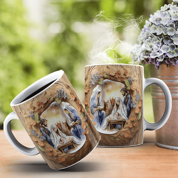 6 Artes para Caneca Presépio 3D Natal Arquivo em Jpg   4