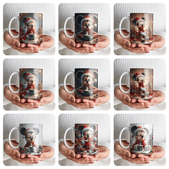 16 Artes para Caneca Mickey 3D Natal Arquivo em Png 