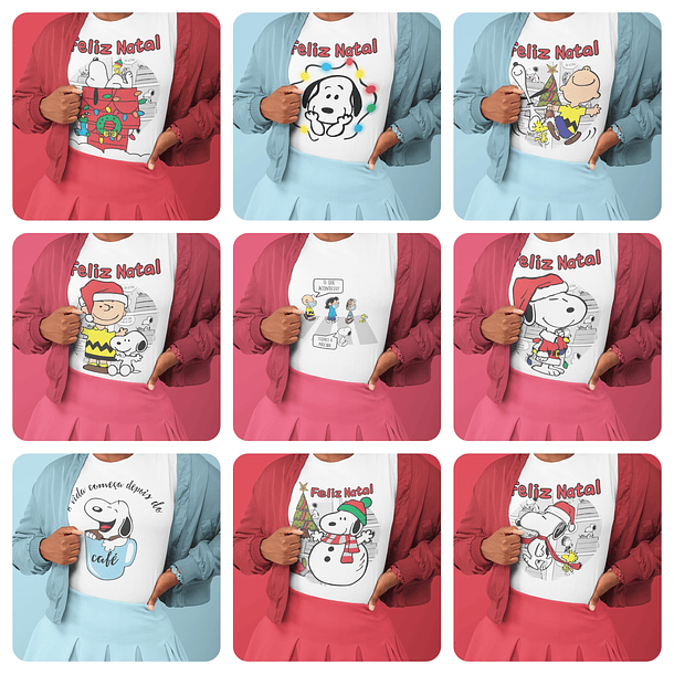 15 Artes para Camisa Natal Snoopy Arquivo Editável  2