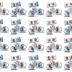 24 Artes para Caneca Panda Natal 3D Arquivo em Jpg
