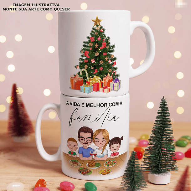 Arquivo para Montagem Artes de Caneca e Camisa Natal Meninas em Png 2