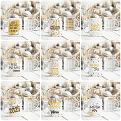 21 Artes Caneca Ano Novo Calendário Arquivo Editável