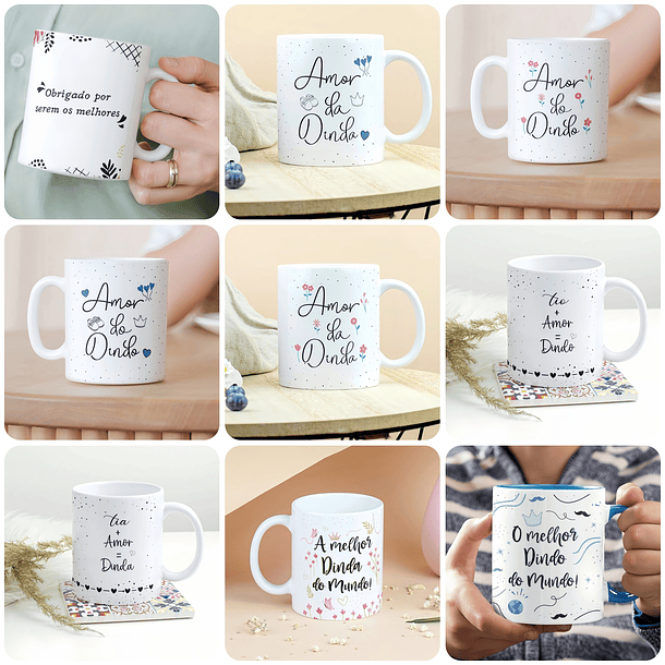 9 Artes para Caneca Dindos e Dindas Arquivo em Jpg  1