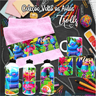 12 Artes para Caneca, Toalhinha e Squeeze Escolar Trolls Arquivo Editável 4