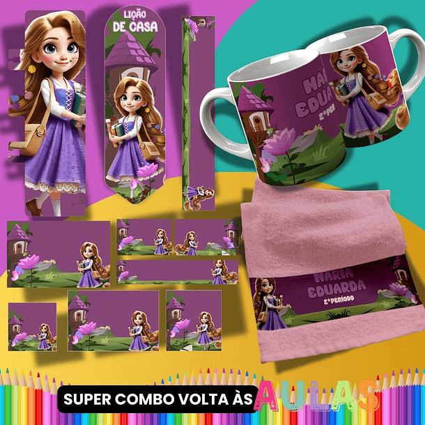 36 Artes para Caneca, Garrafinha e Toalha Princesas da Disney Arquivo Editável  7