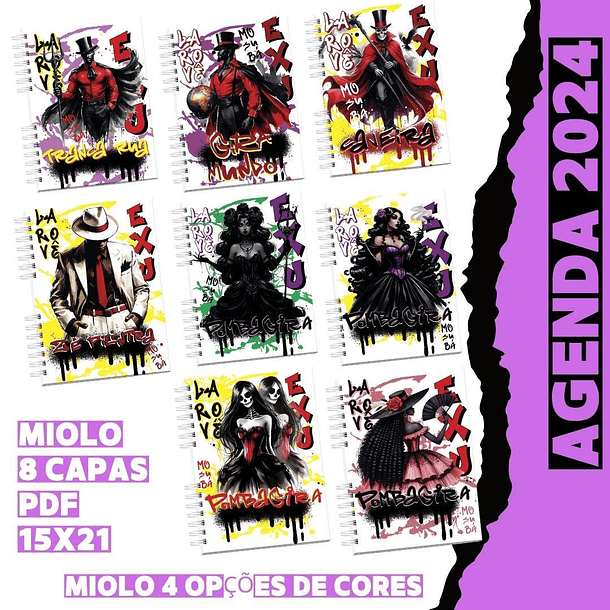 36 Artes para Capa agenda Orixás e Exú Arquivo Editável  2