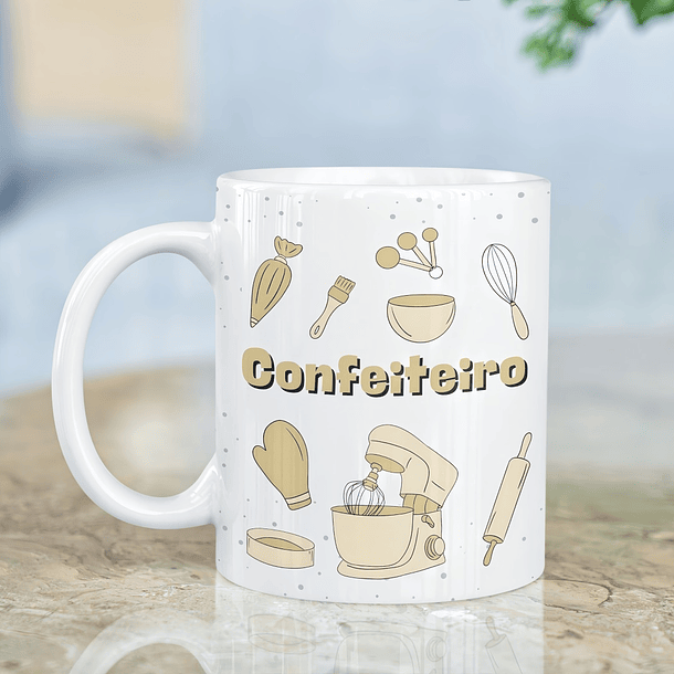 Artes Caneca Profissão Confeiteiro Arquivo em Png  2