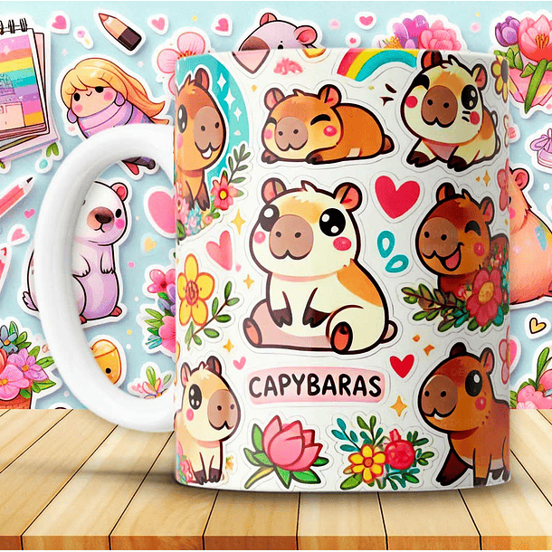 12 Artes para Caneca Capivara Arquivo em Jpg 1