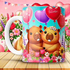 12 Artes para Caneca Capivara Dia dos Namorados Arquivo em Jpg