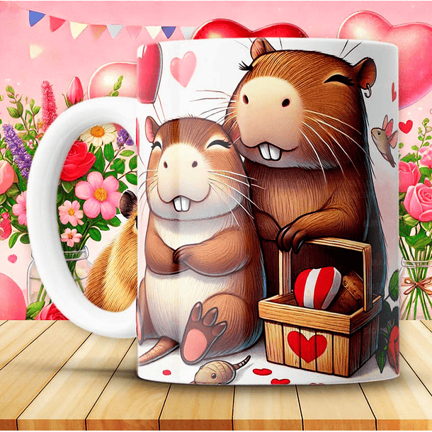 12 Artes para Caneca Capivara Dia dos Namorados Arquivo em Jpg 5