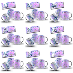 26 Artes para Caneca Alfabeto Borboletas Arquivo em Jpg