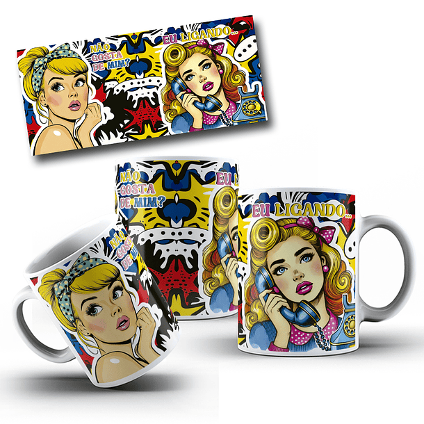5 Artes para Caneca Pop Mulher Arquivo Editável 6