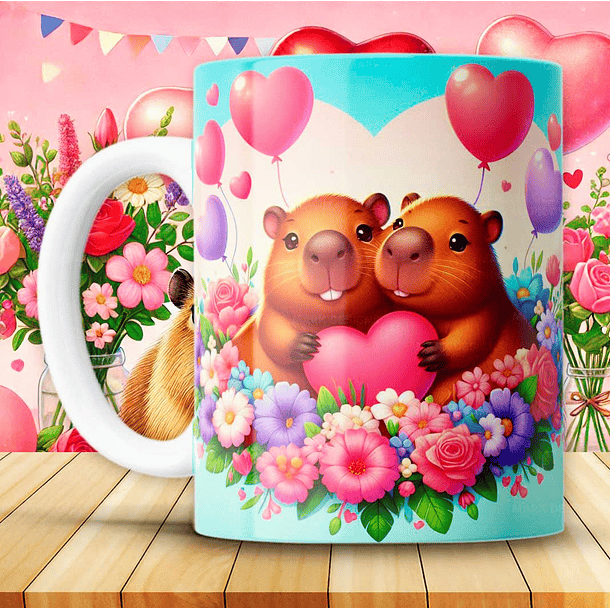 12 Artes para Caneca Capivara Dia dos Namorados Arquivo em Jpg 11
