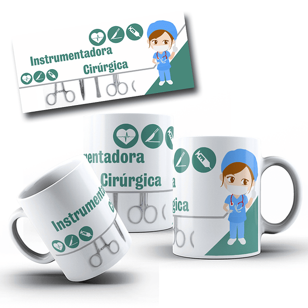 3 Artes para Caneca Instrumentador Arquivo Editável 1