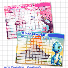 10 Artes para Quadro de Tarefas Diárias Filhos Personagens Arquivo em Jpg