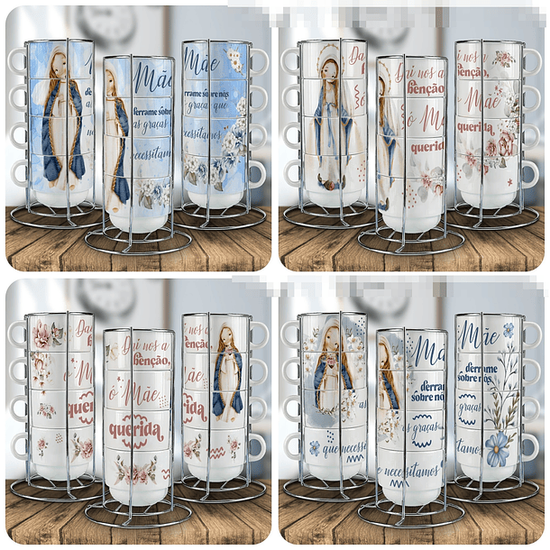 14 Artes para Caneca Torre de Xicaras Arquivo Editável 1