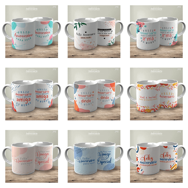 62 Artes para Caneca e Camisa Aniversário Arquivo Editável 5