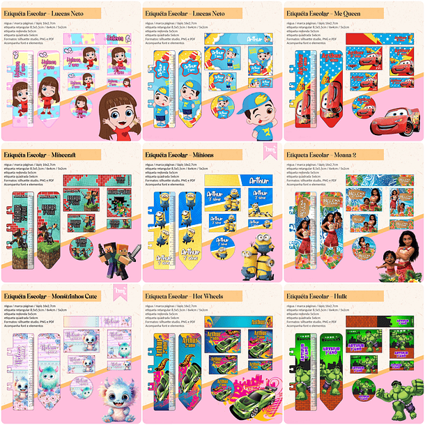 Arquivos prontos Etiquetas Escolares volta as aulas em Png 4