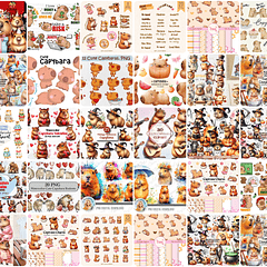Kit Digital Capivara em Png 