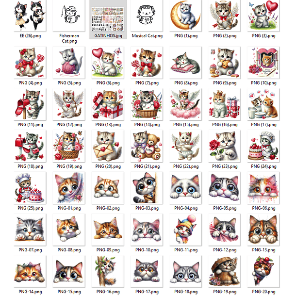 Kit Digital Gatinhos em Png 3