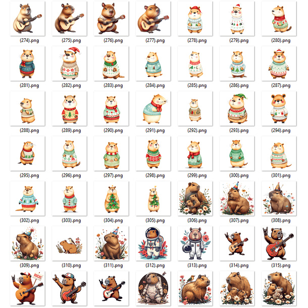 Kit Digital Capivara em Png  2