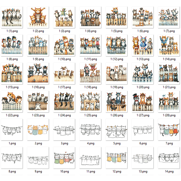 Kit Digital Gatinhos em Png 4