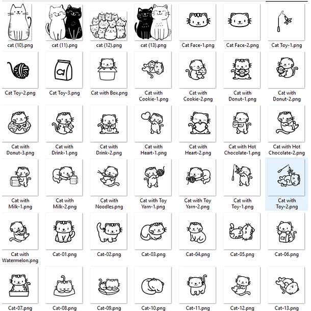 Kit Digital Gatinhos em Png 6