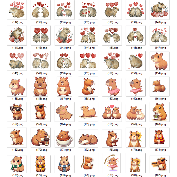 Kit Digital Capivara em Png  8