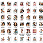 Kit Digital Mulheres Retro em Png 2