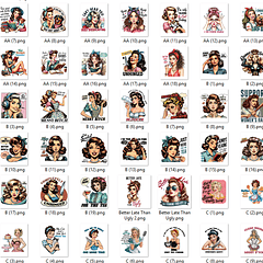 Kit Digital Mulheres Retro em Png