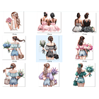 Kit Digital Mulheres e Meninas de Costas em Png 7