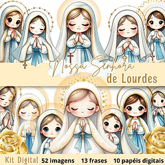 Kit Digital Nossa Senhora de Lurdes em Png  