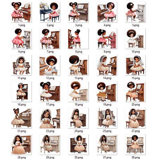 Kit Digital Organista Infantil Meninas em Png  6