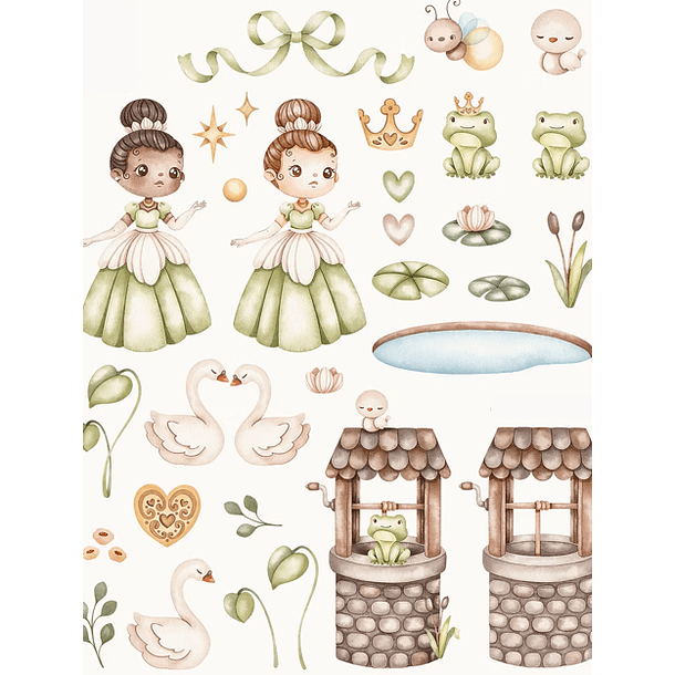 Kit Digital Princesa e o Sapo em Png 3