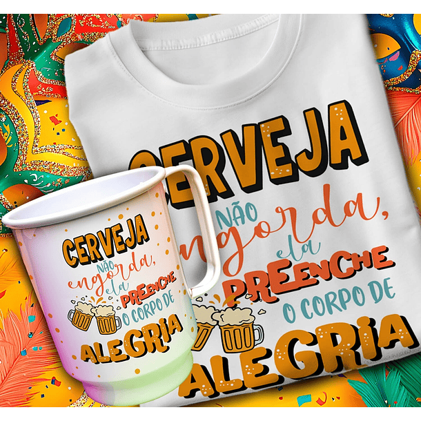 24 Artes para Caneca e Camisa Carnaval Arquivo em Editável 2