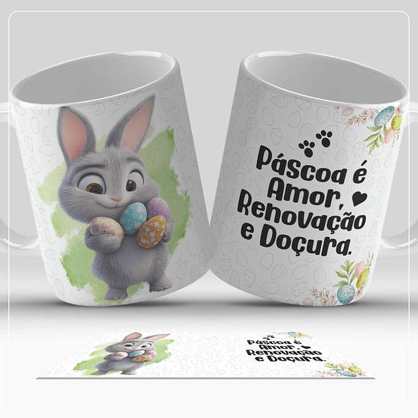 12 Artes para Caneca Páscoa Coelhinhos Arquivo em Jpg 1
