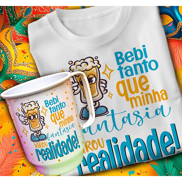 24 Artes para Caneca e Camisa Carnaval Arquivo em Editável 10