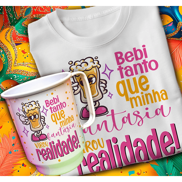 24 Artes para Caneca e Camisa Carnaval Arquivo em Editável 11