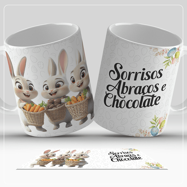 12 Artes para Caneca Páscoa Coelhinhos Arquivo em Jpg 2