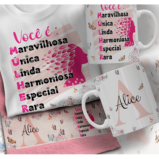 66 Artes para Caneca Camisa e Toalhinha Dia das Mulheres Arquivo em Editável  3