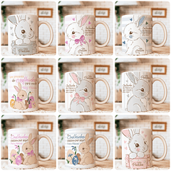 76 Artes para Sublimação Páscoa Caneca, Almofada, Body e Tags Arquivo Editável