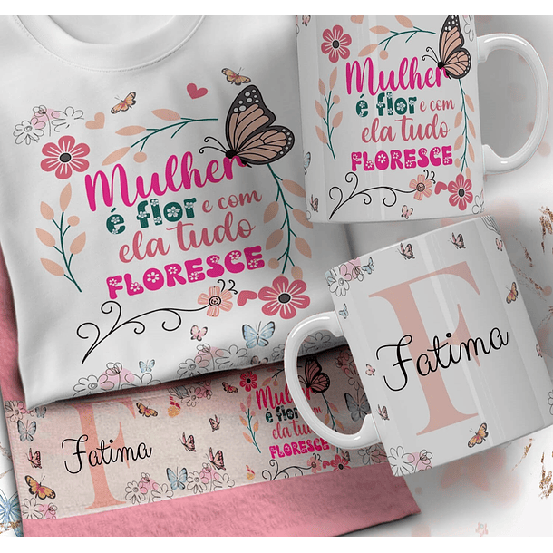 66 Artes para Caneca Camisa e Toalhinha Dia das Mulheres Arquivo em Editável  8