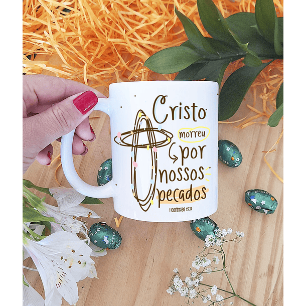 5 Artes para Caneca Páscoa Cristã Arquivo em Jpg 2