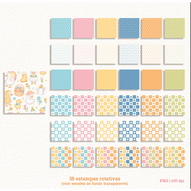 Kit Digital Patinhos em Aquarela Png 10