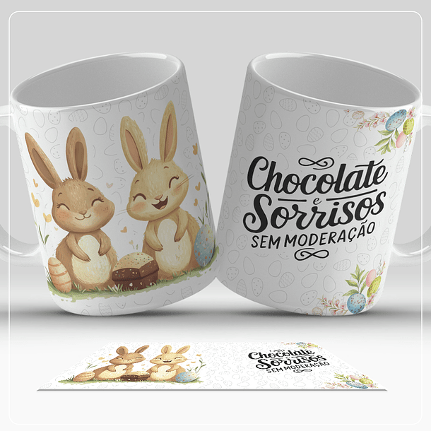 12 Artes para Caneca Páscoa Coelhinhos Arquivo em Jpg 9
